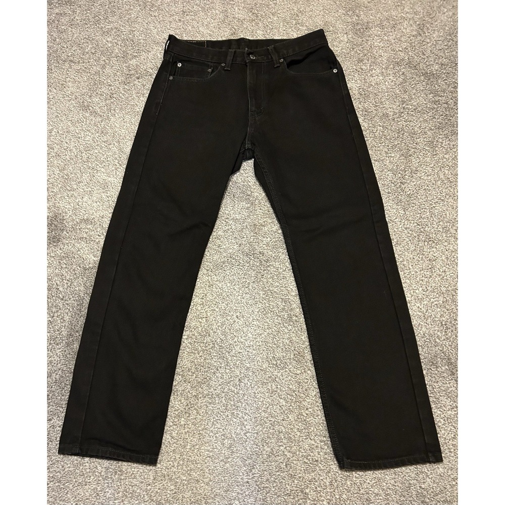 Levis 505 Jeans 32x30 Black Regular Straight Zip Fly Red Tab Denim